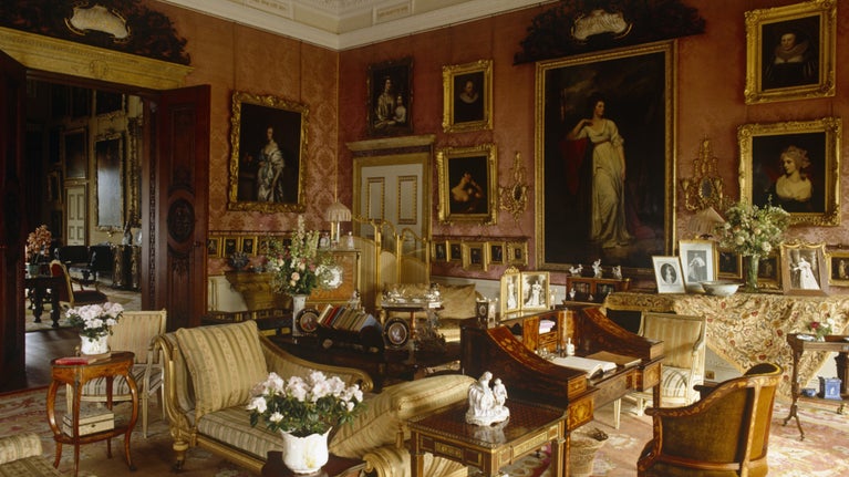 A magnificent interior, with pictures and mahogany furniture